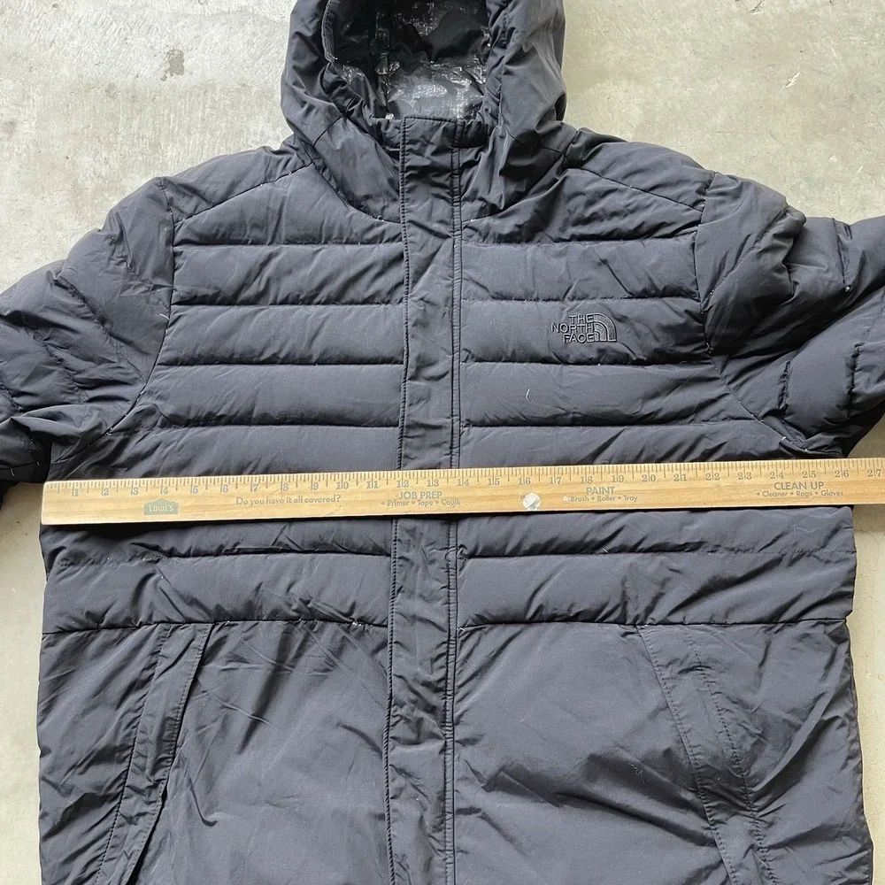 The North Face 550 Down Puffer Jacket Hooded Black Mens XL Winter Coat